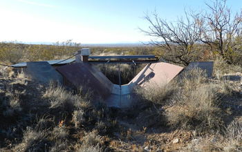 A flume tracks streamflow at the outlet of the NSF Jornada Basin LTER site's watershed.